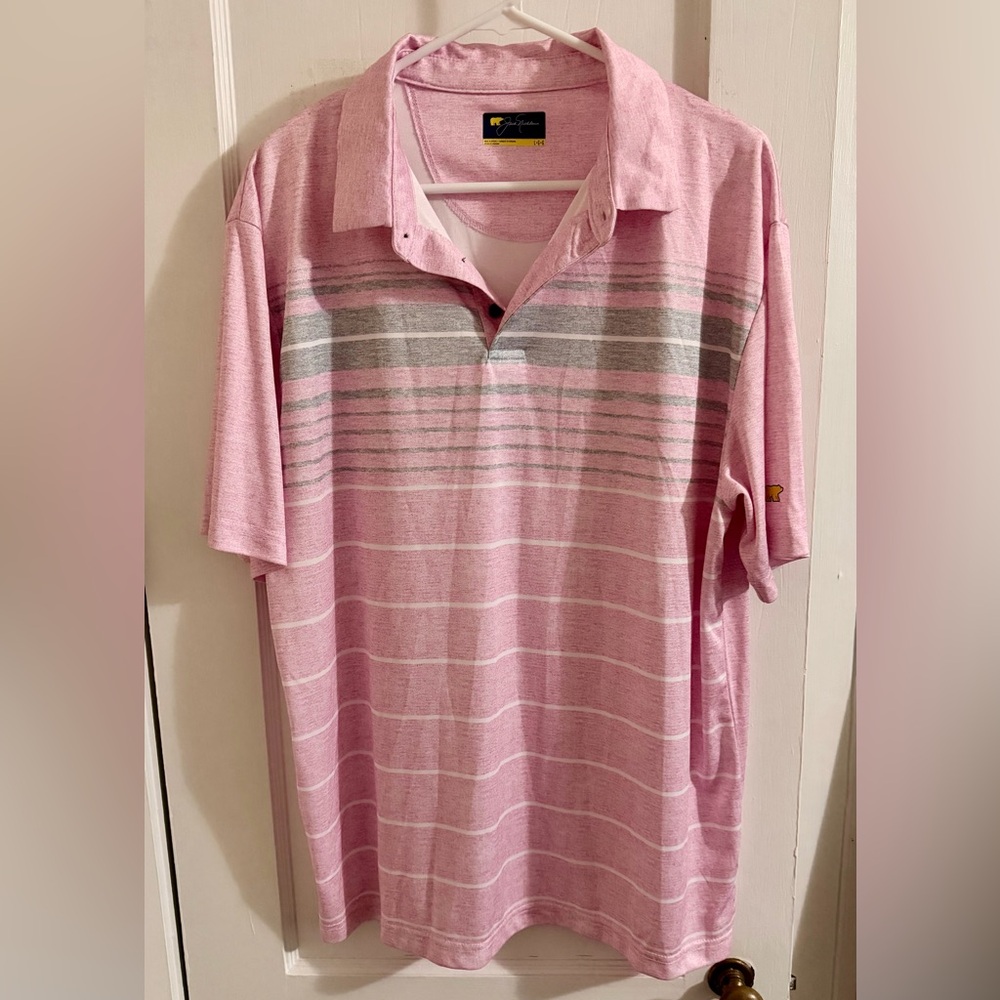 Jack Nicklaus Men's Performance Golf Polo Shirt / Mens Pink Polo Size Large